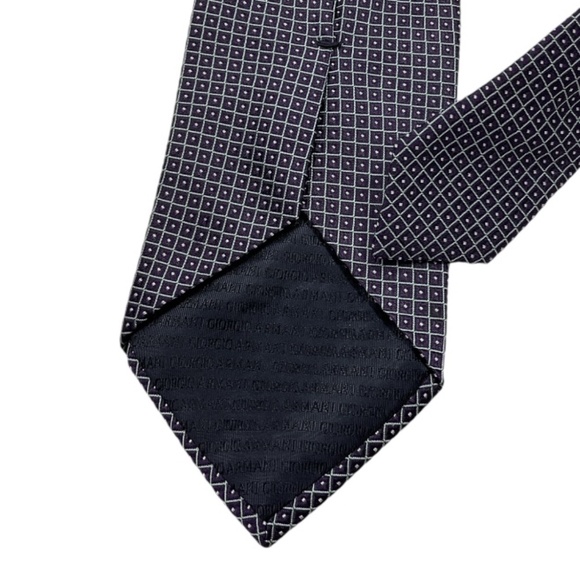 GIORGIO ARMANI XL Purple Geometric Silk LUXURY Tie ITALY - Picture 4 of 4